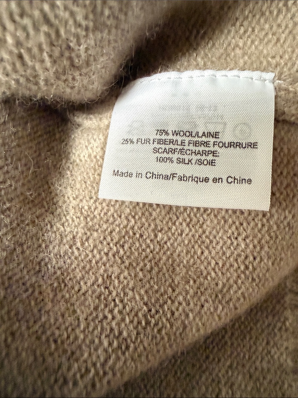 TORY BURCH SWEATER CREWNECK TAN WITH SILK SCARF LONG SLEEVE SIZE S - Picture 13 of 14